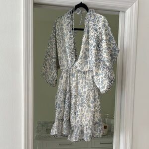 Blue and White Floral Dress
